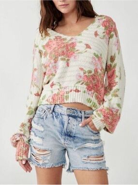 Free People Bed of Roses Sweater, S